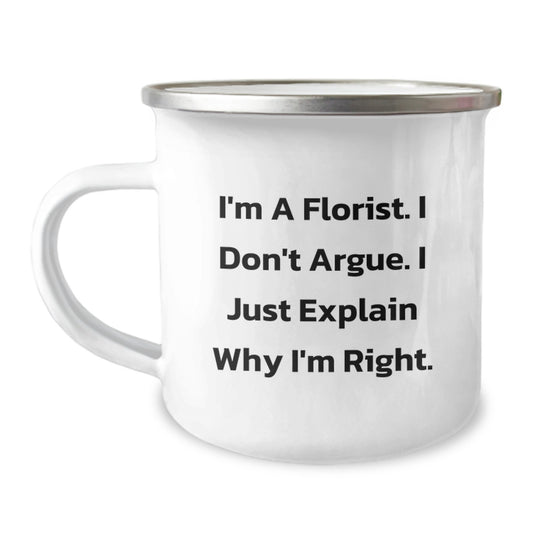 Gifts from Friends for Florist, Funny Camping Mug with Inspirational Quote, Unique Graduation Gifts for Men or Women - Image 1