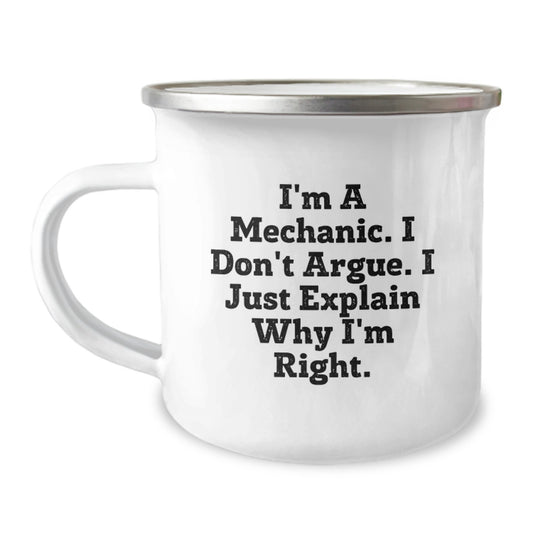 Funny Gifts from Friends to Mechanic Men, Camping Mug for Mechanic Graduation Unique Gifts, Inspirational Mechanic Quotes - Image 1