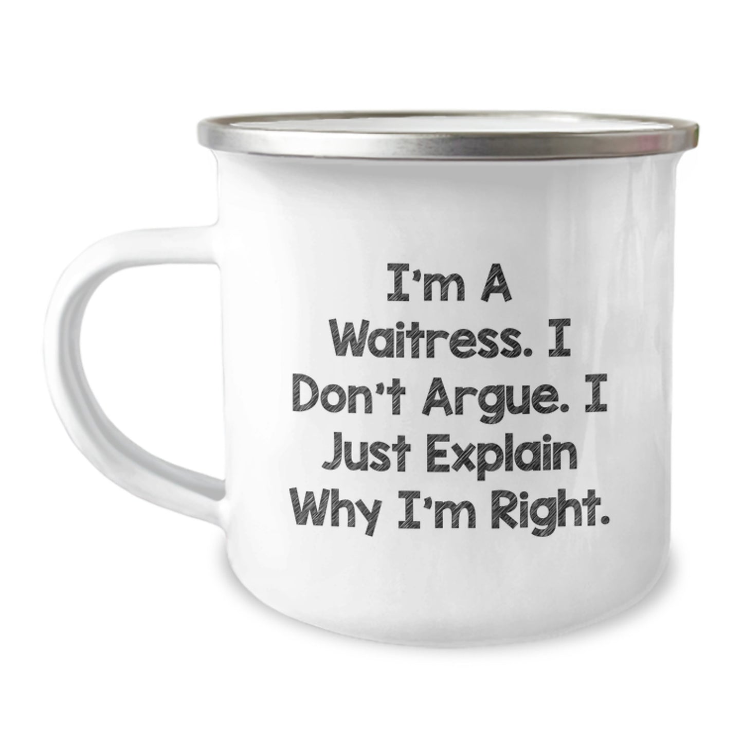 Funny Waitress Gifts from Friends, Waitress Humor, Mother's Day Unique Gifts for Waitress, Personalized Camping Mug - Image 1
