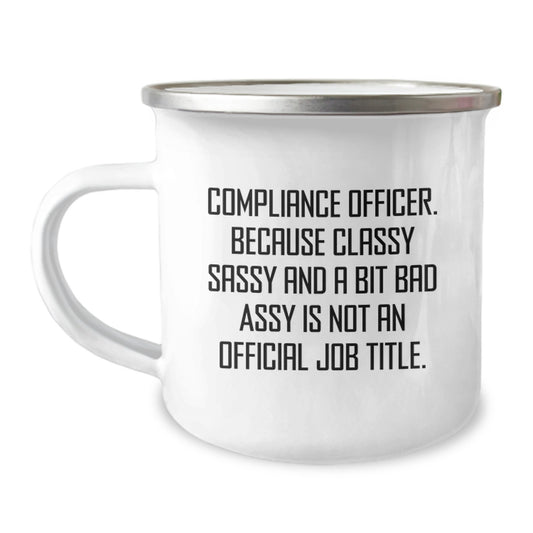 Compliance Officer Gifts from Friends, Funny Compliance Officer Camping Mug, Graduation Unique Gifts for Compliance Officer - Image 1