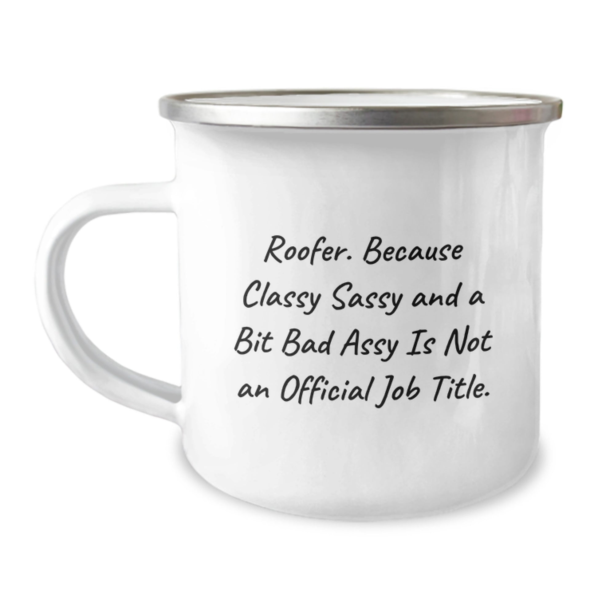 Funny Roofer Gifts from Men to Women, Mother's Day Unique Gifts for Roofer, 12 oz Stainless Steel Camping Mug - Image 1