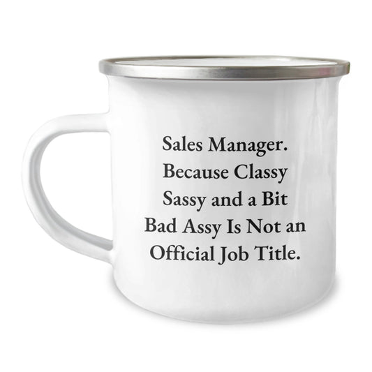 Funny Sales Manager Gifts from Friends for Men, Customizable Camping Mug for Valentine's Unique Gifts - Image 1