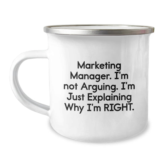 Marketing Manager Camping Mug, Funny Quote, Gifts from Mom, Mother's Day Unique Gifts for Marketing Manager, Camping Enthusiast - Image 1