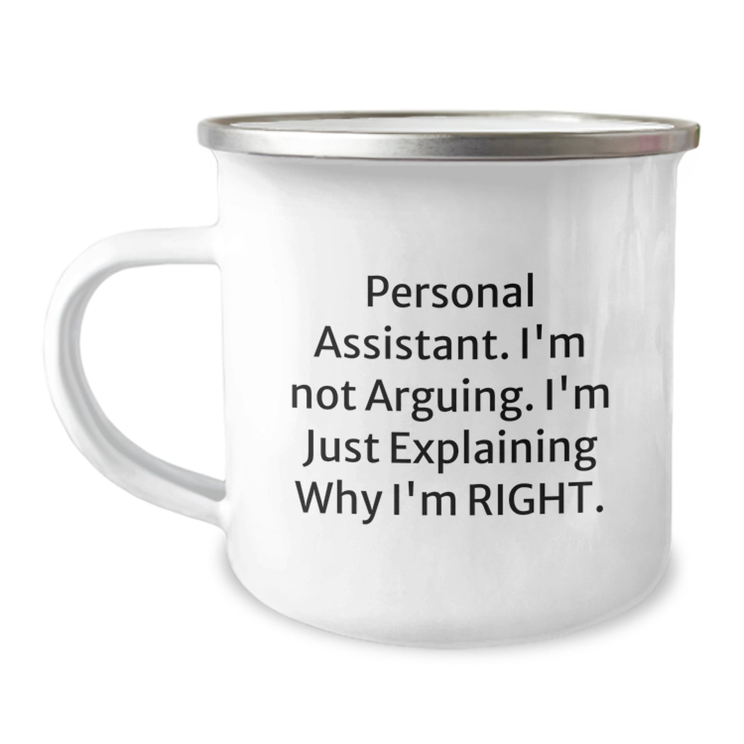 Funny Personal Assistant Gifts from Family to Men, Camping Mug Explaining Why I'm Right - Image 1