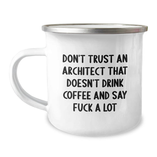 Funny Architect Gifts, Mother's Day Unique Gifts from Men, 'Don't Trust An Architect' Sarcasm Coffee Mug for Architect Friends - Image 1