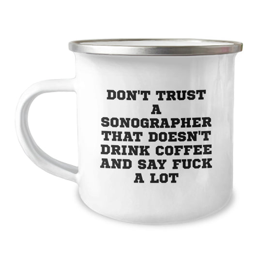 Funny Sonographer Gifts from Men to Sonographer Friends on Mother's Day Unique Camping Mugs - Image 1
