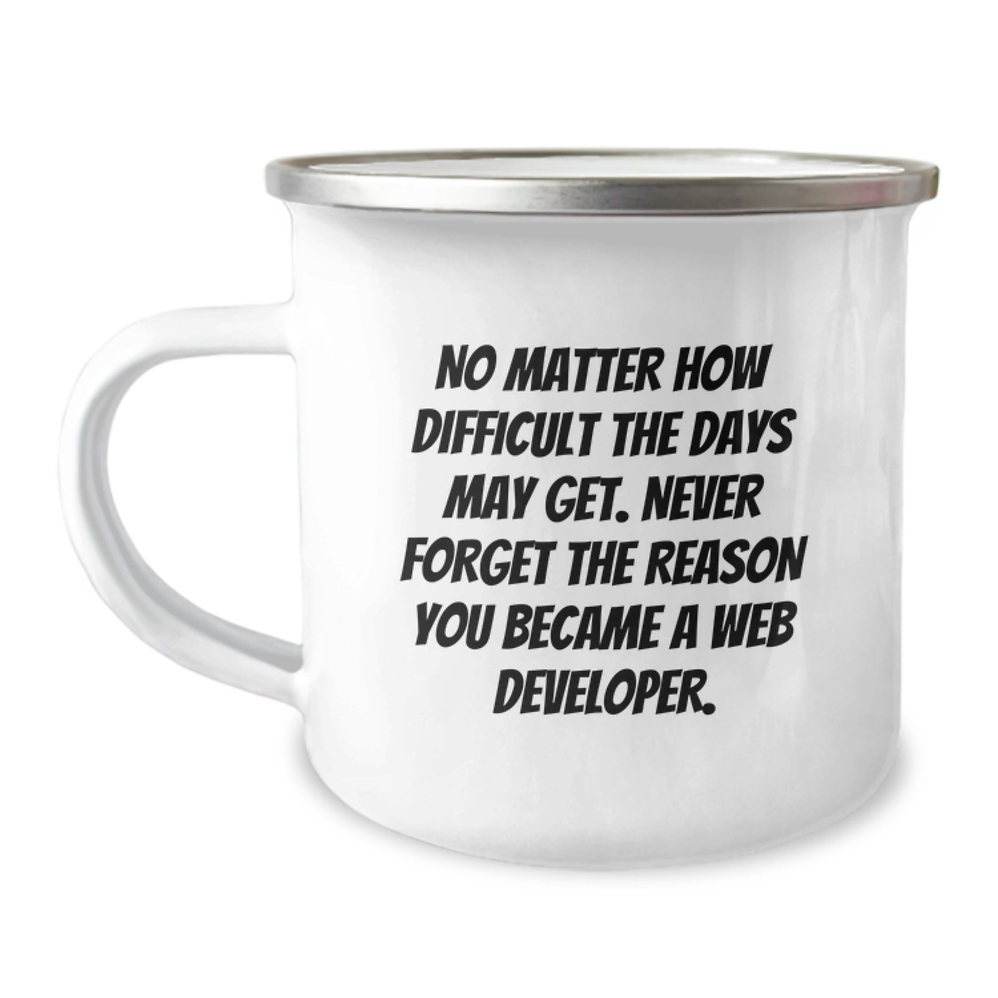 Web Developer Camping Mug - Inspirational Gift for Graduation from Friends - Never Forget The Reason - Image 1