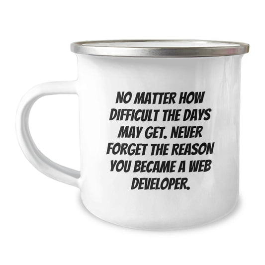 Web Developer Camping Mug - Inspirational Gift for Graduation from Friends - Never Forget The Reason - Image 1