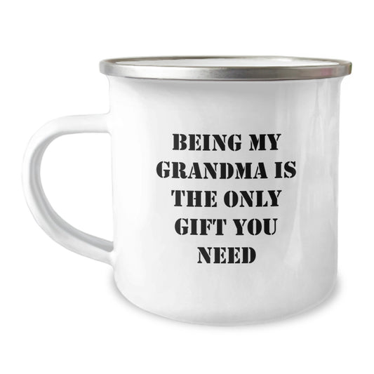 Gifts from Family, Grandma Camping Mug, Being My Grandma Is The Only Gift You Need Funny Mugs for Grandma - Image 1