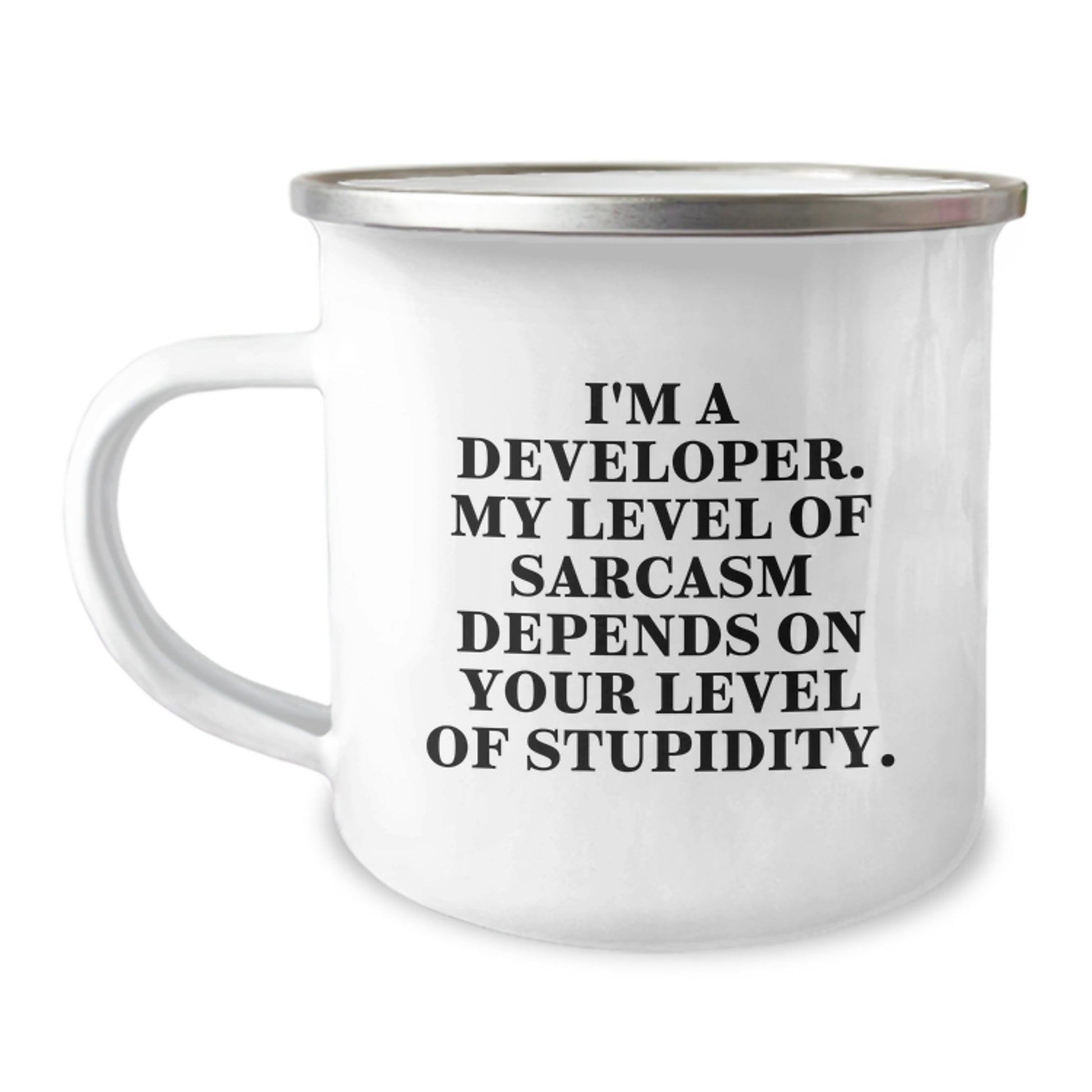 Developer Funny Sarcasm Birthday Camping Mug, Gifts from Friends to Developers, Developer Unique Birthday Unique Gifts, Funny Developer Mug for Men - Image 1