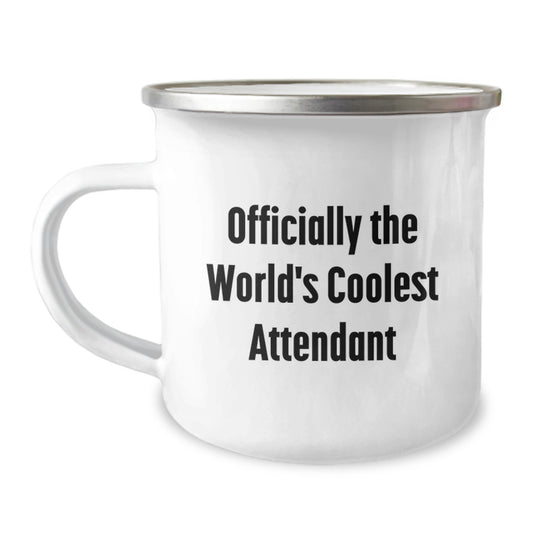 Funny Attendant Gifts for Camping Mug - Officially The World's Coolest Attendant, Unique Valentine's Gifts from Men to Friends, Coolest Attendant Mug for Camping Lovers - Image 1