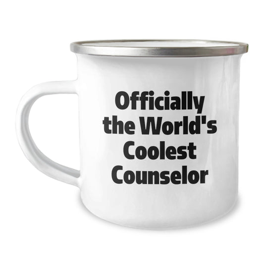 Funny Counselor Gifts for Men and Women, Officially The World's Coolest Counselor Camping Mug Valentine's Unique Gifts from Friends Family - Image 1