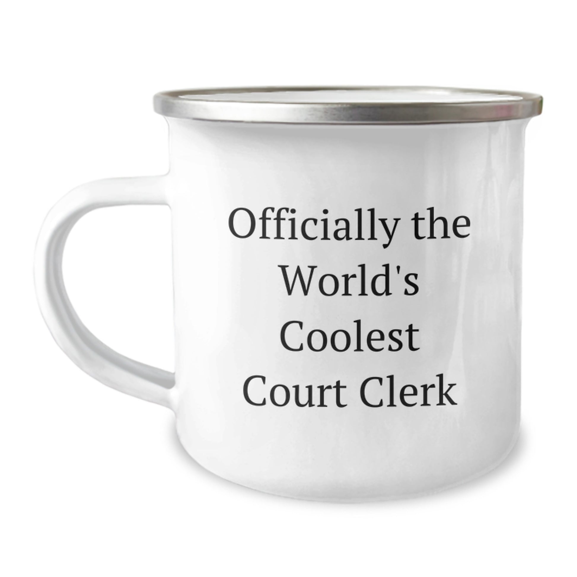 Funny Court Clerk Gifts from Friends, Camping Mug for Men and Women, 'Officially The World's Coolest Court Clerk' Quote, Unique Christmas Unique Gifts - Image 1