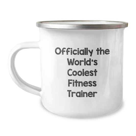 Funny Fitness Trainer Gifts for Men - Officially The World's Coolest Quote - Unique Graduation Camping Mug for Friends and Family - Image 1