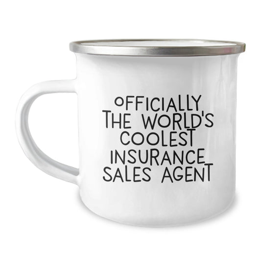Funny Insurance Sales Agent Gifts for Valentine's, Camping Mug, Officially The World's Coolest Insurance Sales Agent, Gifts from Friends, Family, Coworkers to Insurance Sales Agents - Image 1