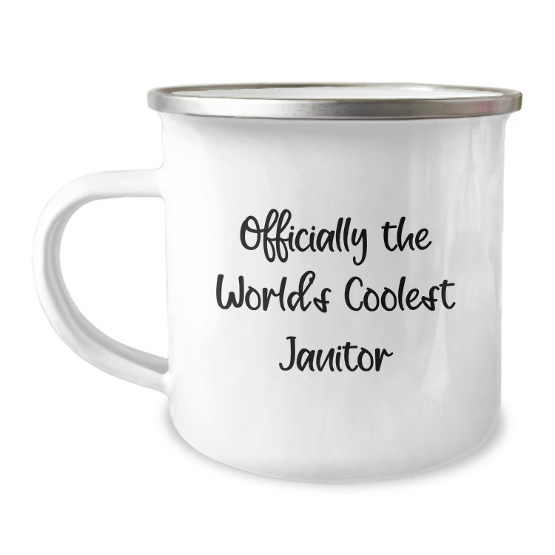 Funny Janitor Gifts for Men Camping Mug, Officially The World's Coolest Janitor, Graduation Unique Gifts from Friends - Image 1