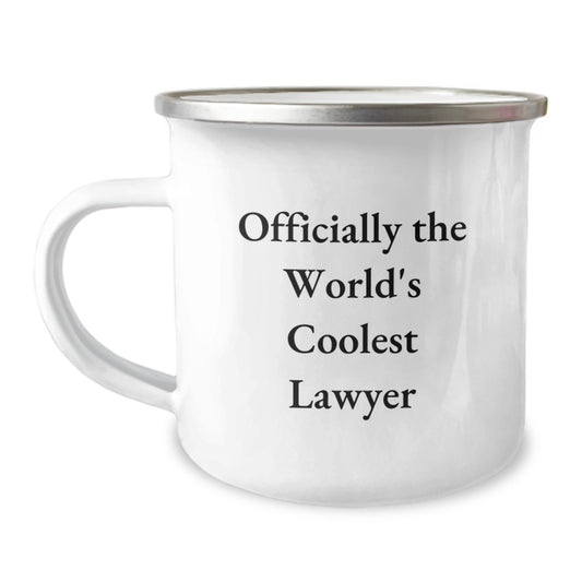 Funny Lawyer Gifts for Men, Unique Graduation Unique Gifts from Men to Lawyer, Officially The World's Coolest Lawyer Camping Mug - Image 1