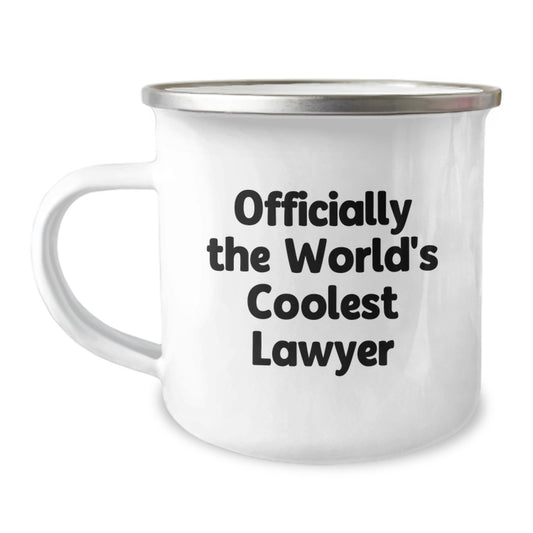 Funny Lawyer Gifts from Men - 'Officially The World's Coolest Lawyer' Camping Mug for Graduation Unique Gifts - Image 1