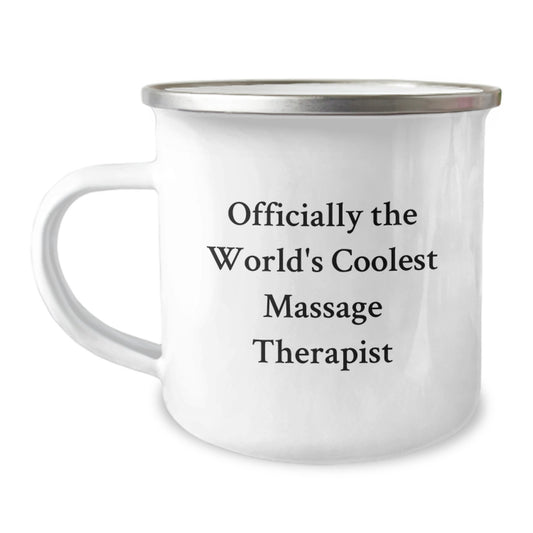 Funny Massage Therapist Gifts from Men, Valentine's Unique Gifts for the World's Coolest Massage Therapist Lover, Stainless Steel Camping Mug - Image 1