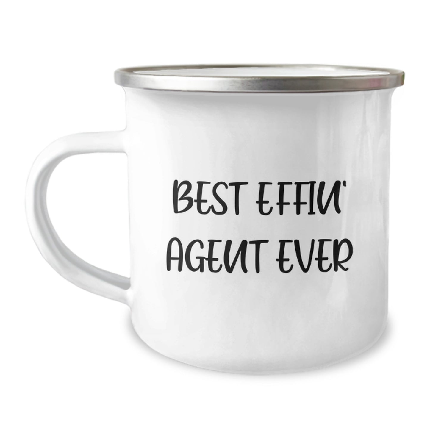 Funny Agent Gifts for Valentine's - Best Effin' Agent Ever Camping Mug, Stainless Steel with Enamel Finish - Image 1