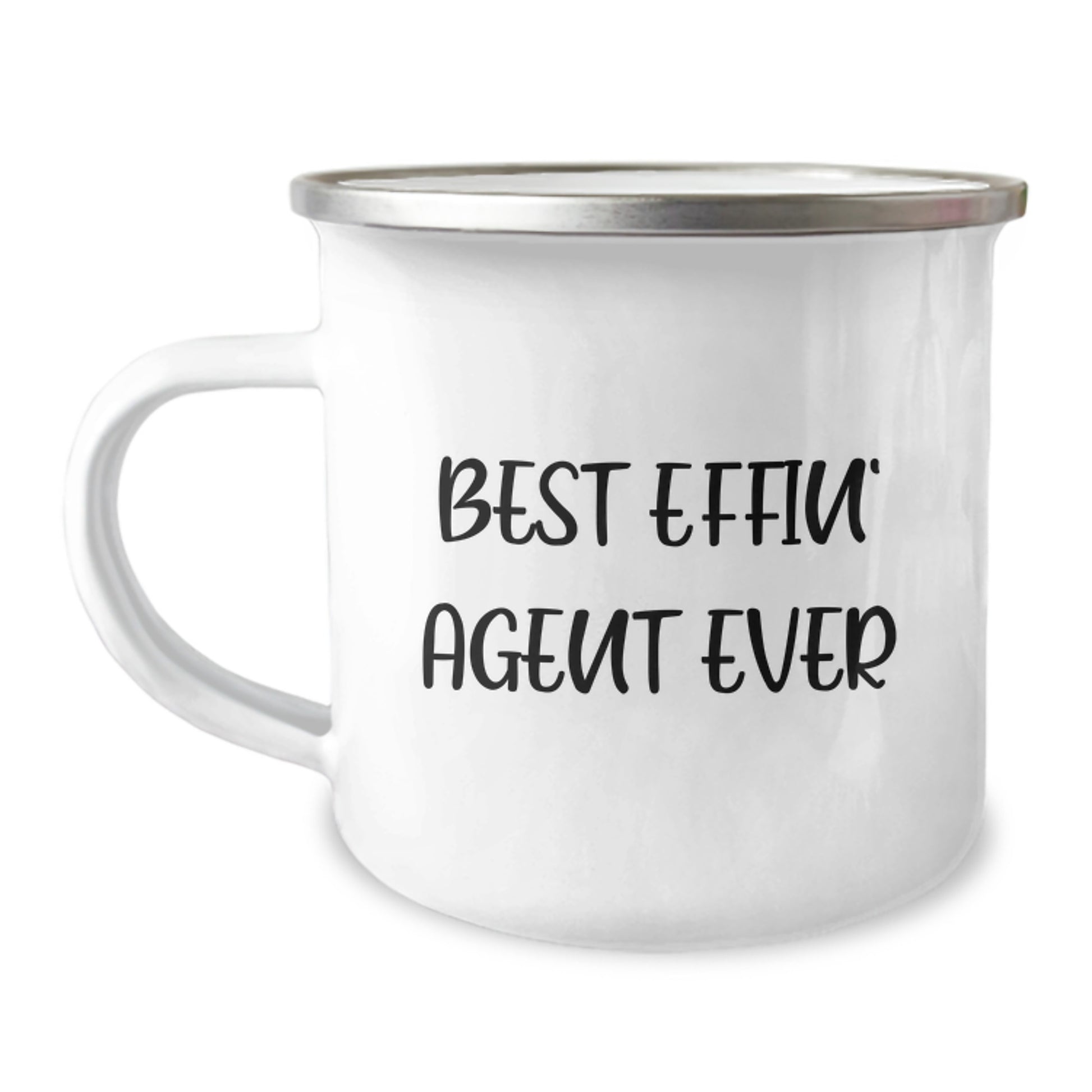 Funny Agent Gifts for Valentine's - Best Effin' Agent Ever Camping Mug, Stainless Steel with Enamel Finish - Image 1