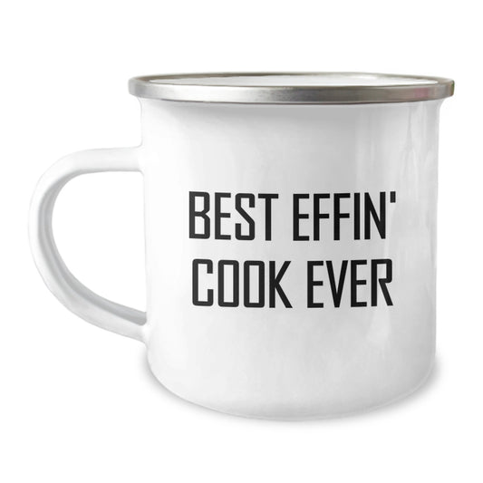 Funny Camping Mug Gifts for Cook Enthusiasts Graduation Unique Ideas Men, Best Effin' Cook Ever Inspired Camping Mugs for Women, Friends, Coworkers, Family - Image 1
