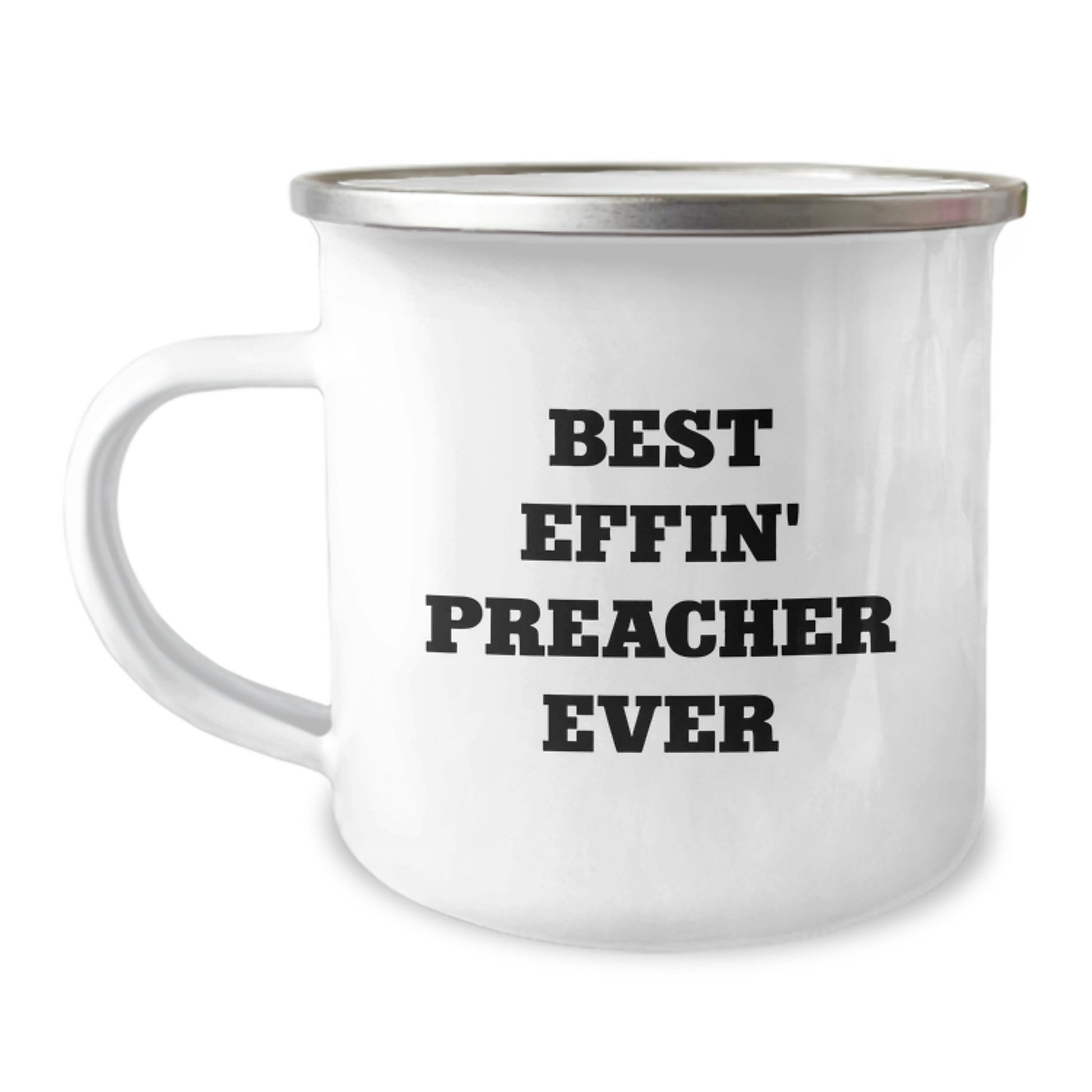 Funny Preacher Gifts from Men, Best Effin' Preacher Ever Camping Mug for Women on Valentine's, Preacher Lover - Image 1