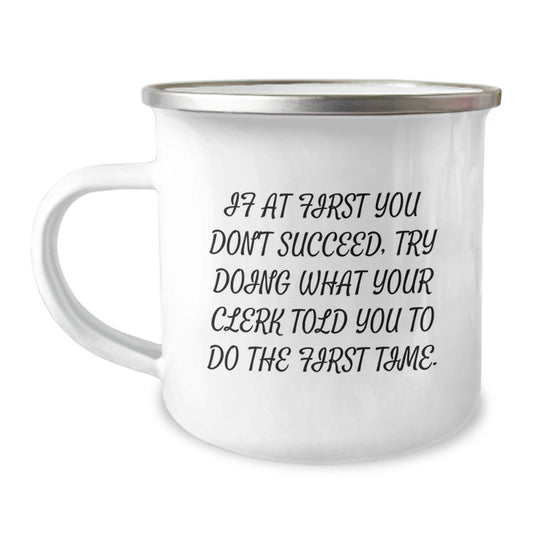 Funny Clerk Camping Mug Gifts from Family for Christmas Unique - Image 1