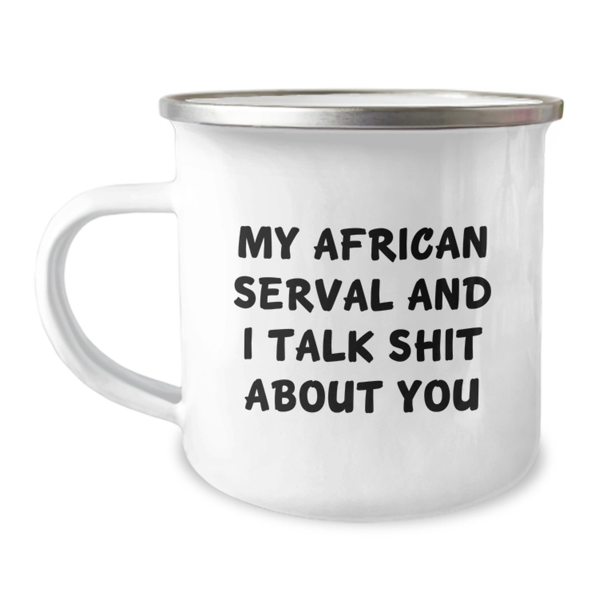 Funny African Serval Cat Camping Mug Gifts from Men for Women on Mother's Day - Image 1