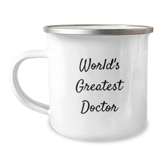 Funny Quote Gifts from Men - World's Greatest Doctor, Unique Camping Mug for Doctors, Mother's Day Unique Gifts for Him - Image 1