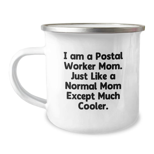 Camping Mugs for Postal Worker Gifts, Funny Quote 'Mom Except Much Cooler.', Christmas Unique Gifts from Friends - Image 1