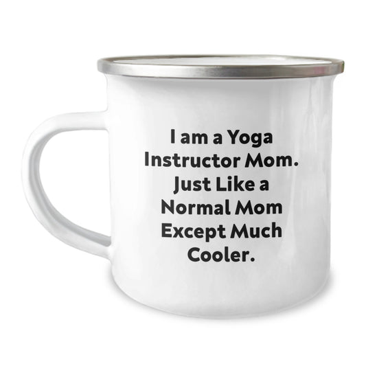 Funny Yoga Instructor Mom Gifts, Unique Valentine's Unique Gifts for Yoga Instructor Wife, 12 oz Stainless Steel Camping Mug with Quote - Image 1