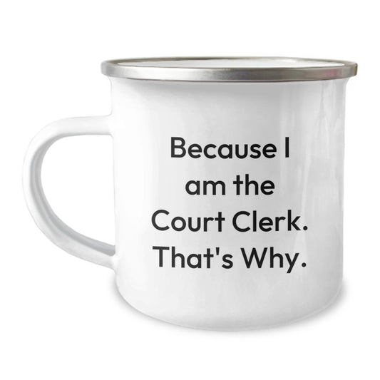 Funny Court Clerk Gifts for Men and Women from Friends - Court Clerk Camping Mug - Birthday Unique Gifts - Image 1