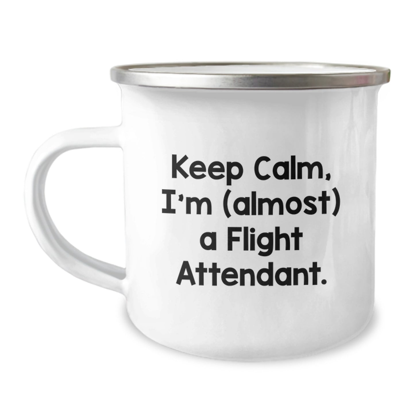 Flight Attendant Gifts - Keep Calm, I'm (almost) A Flight Attendant. Funny Camping Mug for Friends, Coworkers, or Family on Christmas Unique Gifts - Image 1