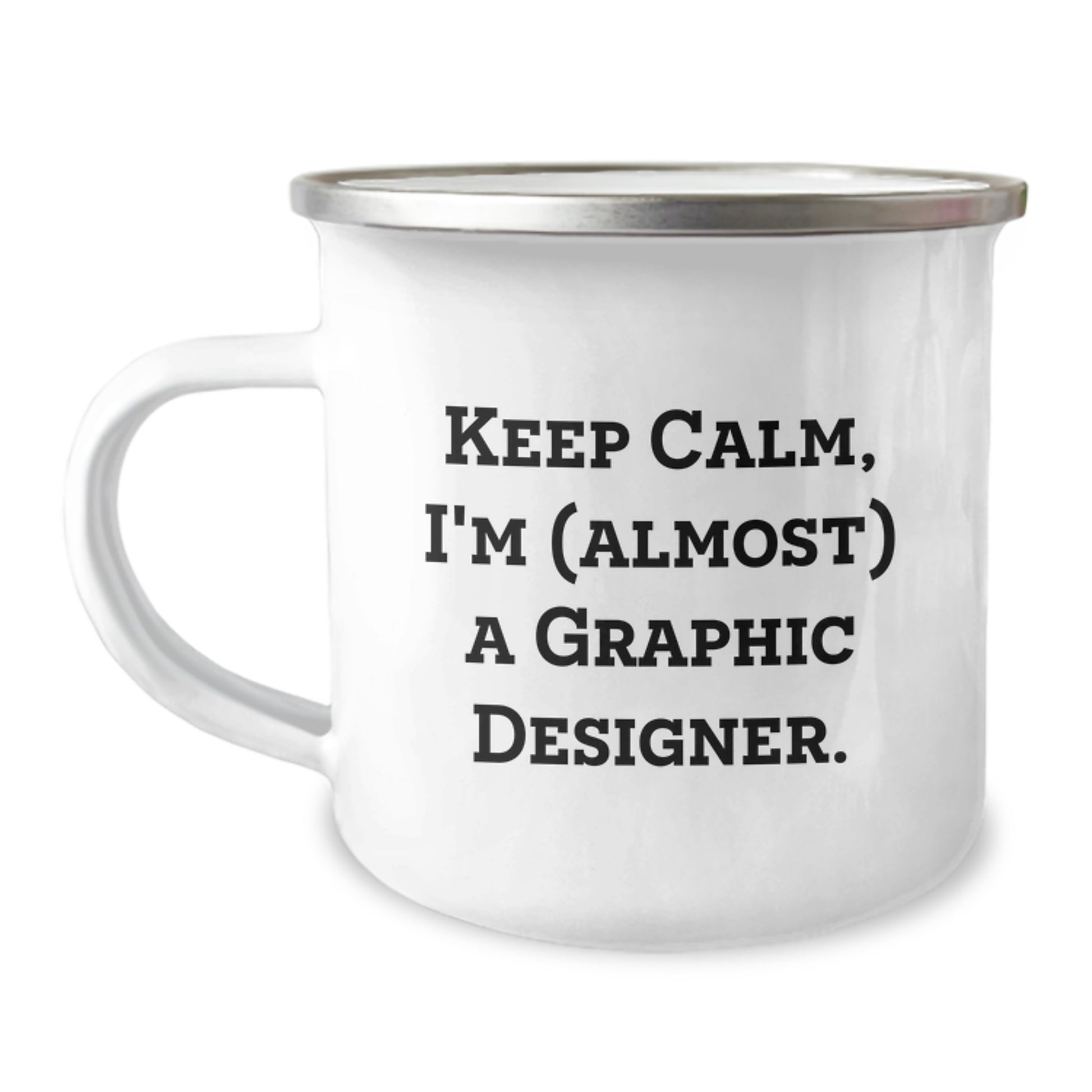 Funny Graphic Designer Gifts for Men from Friends, Christmas Unique Mugs with Keep Calm, I'm (almost) A Graphic Designer. - Image 1