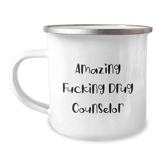 Funny 'Amazing F--king Drug Counselor' Birthday Unique Gift for Men from Friends, Unique Camping Mug for Drug Counselor Enthusiasts - Image 1