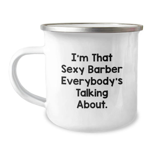 Funny Gifts from Men to Their Favorite Sexy Barbers Merry Christmas Unique Barber Themed Camping Mugs - Image 1
