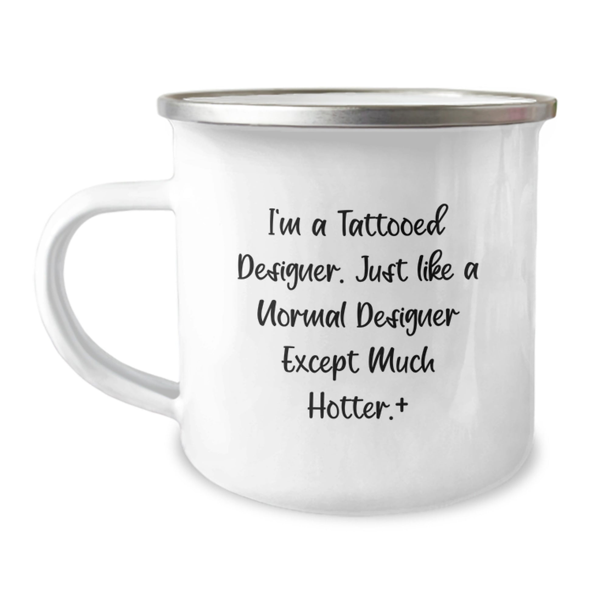 Funny Designer Gifts from Friends, Unique Camping Mug for Men, Tattooed Designer Quote Christmas Unique Gifts - Image 1
