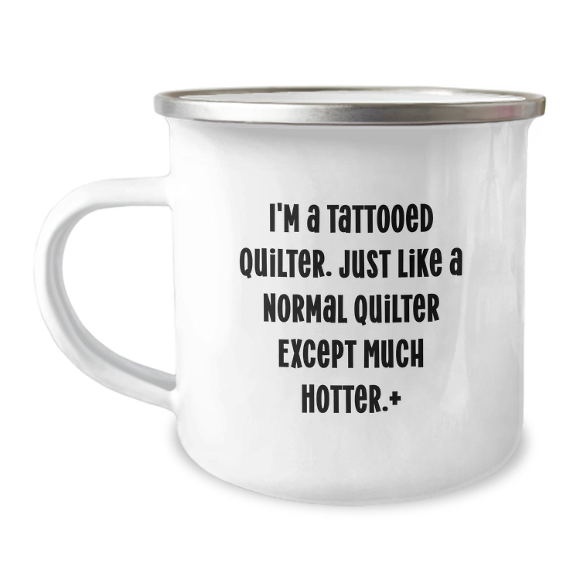 Quilter Gifts for Birthday - Funny Tattooed Quilter Camping Mug, Gifts from Family to Friends - Image 1