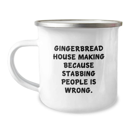 Gingerbread House Making Fun Gifts from Men for Gingerbread House Making Enthusiasts, Funny Camping Mug for Christmas Unique Presents - Image 1