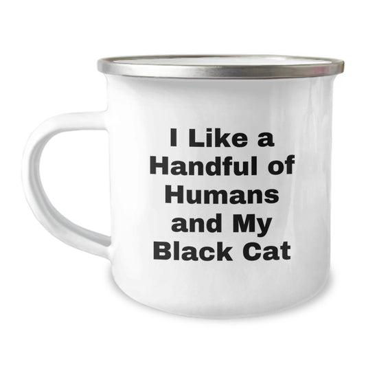 Funny Black Cat Lover Camping Mug Gifts from Family, Friends, Coworkers to Men, Women, Black Cat Enthusiasts this Christmas - Image 1