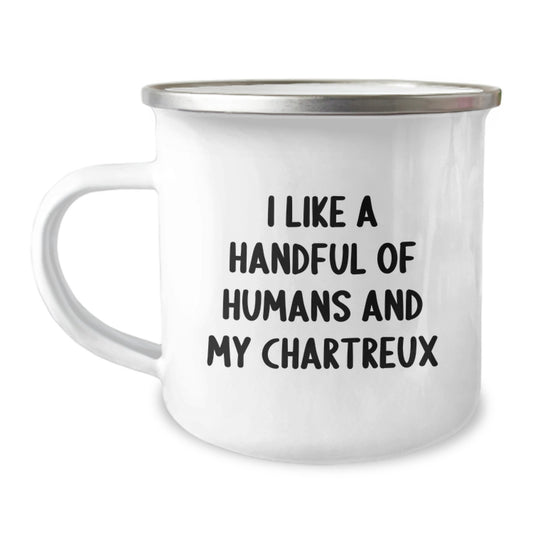 Funny Chartreux Cat Camping Mug Gifts from Men to Friends for Christmas - Image 1