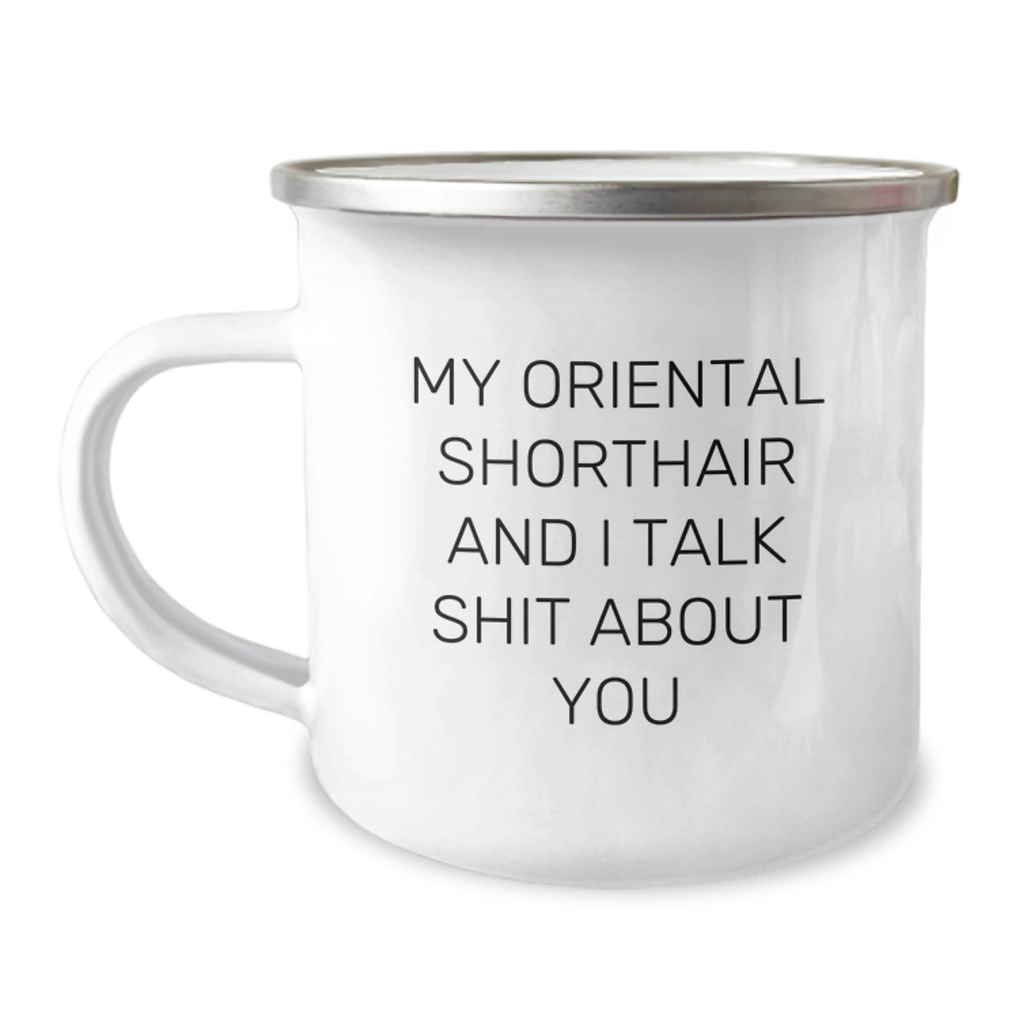 Oriental Shorthair Cat Gifts for Mom Funny Camping Mug from Family - Image 1