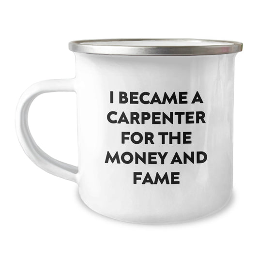Funny Gifts from Friends for Carpenter Men - 'I Became A Carpenter' Camping Mug, Christmas Unique Gifts - Image 1