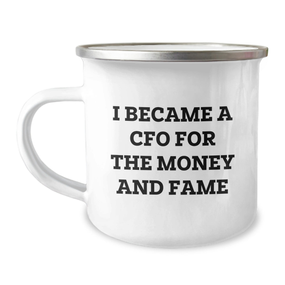 Funny CFO Gifts for Men from Friends and Family, 'I Became A CFO For The Money And Fame' Christmas Unique Gifts, CFO Camping Mug - Image 1