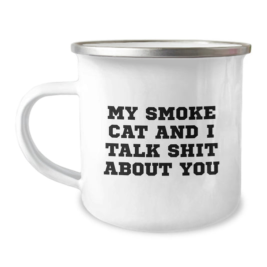 Funny Smoke Cat Gifts from Men to Women - Mom's Day Unique Coffee Mugs for Camping Enthusiasts, Smoke Cat Lovers, and Friends - Image 1
