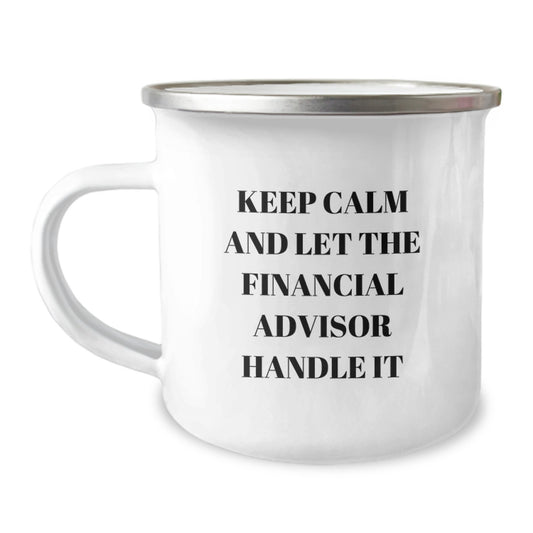 Funny Financial Advisor Gifts for Men - Keep Calm And Let Them Handle It Christmas Camping Mug - Image 1