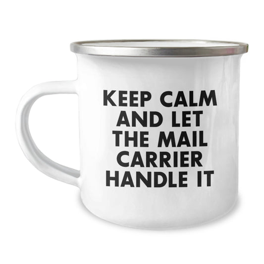 Funny Mail Carrier Camping Mug Gifts from Friends for Men at Christmas - Image 1