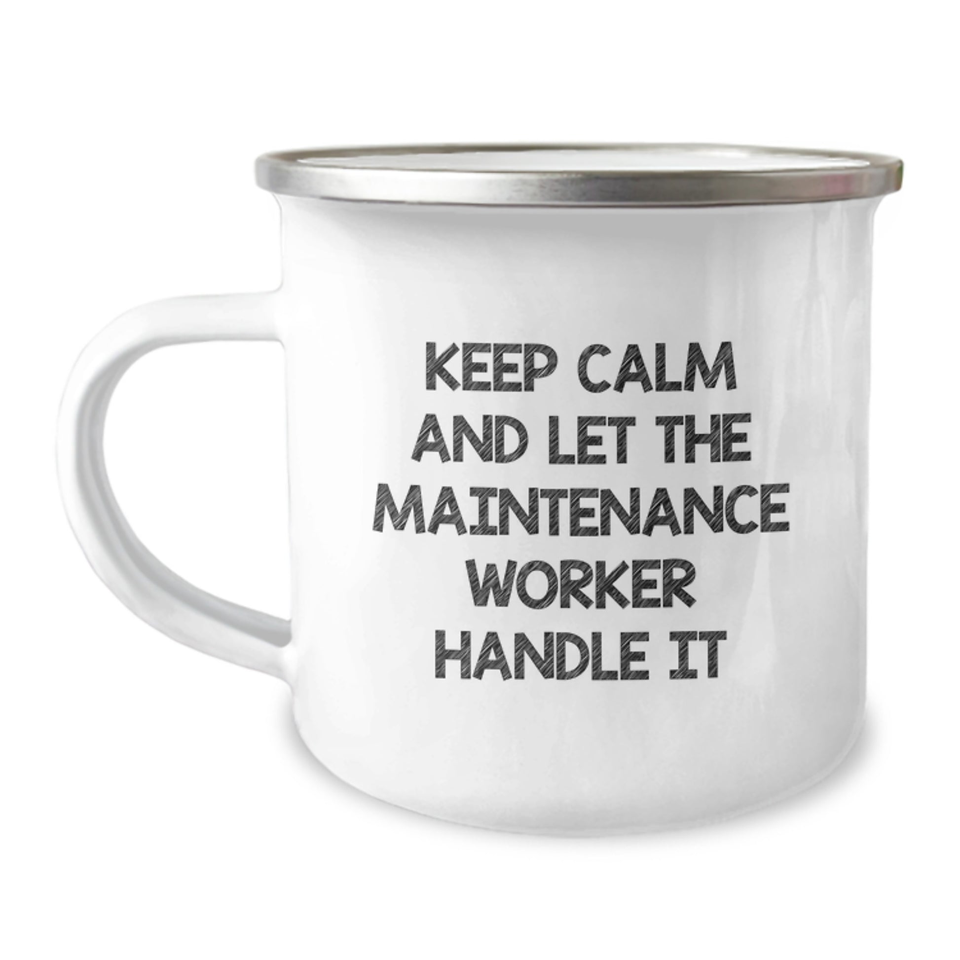 Funny Maintenance Worker Christmas Unique Gifts from Family for Men, Keep Calm And Let The Maintenance Worker Handle It Camping Mug, Unique Christmas Unique Gifts for Maintenance Worker - Image 1