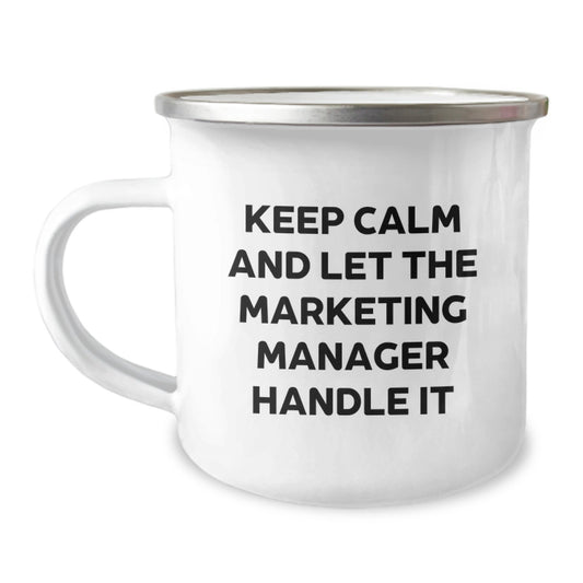 Funny Marketing Manager Gifts for Him, 'Keep Calm And Let The Marketing Manager Handle It' Christmas Unique Gifts from Friends to Marketing Manager - Image 1